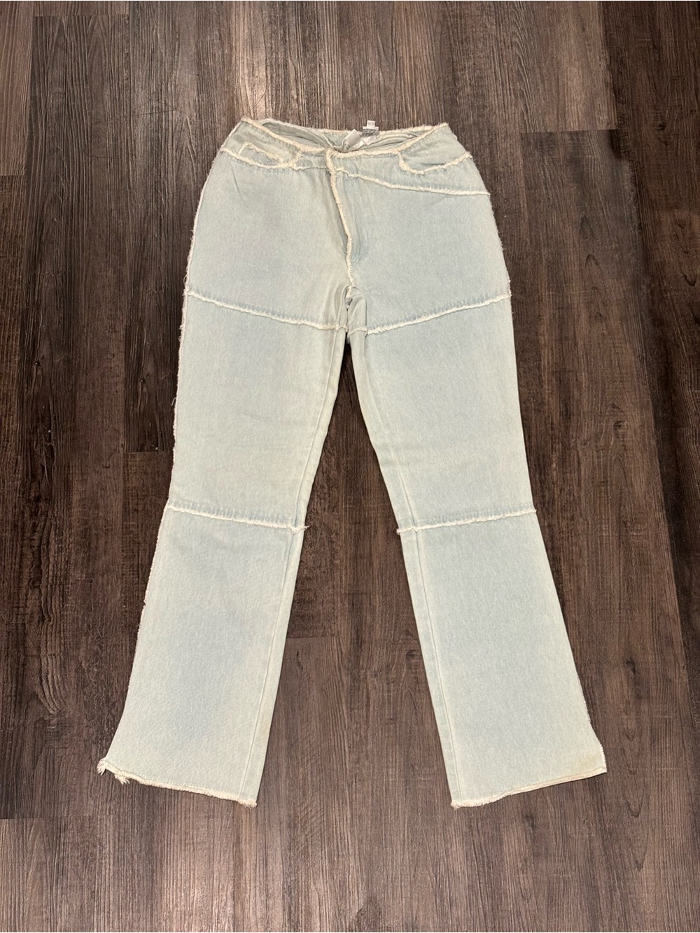 Newport News Pale Blue Frayed-Seam Jeans